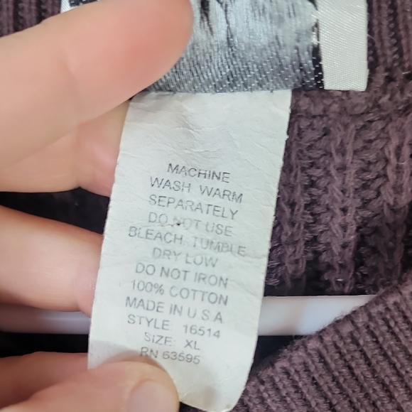 Y2K Vintage Womens Chunky Knit Sweater Pullover Size XL Brown VNeck Minimal - Picture 5 of 8